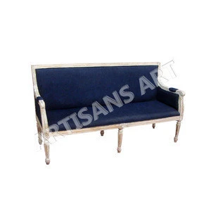 Vintage Wooden Living Room Sofa with Handmade Carving, Living room Sofa, Comfortable seating Sofa
