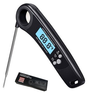 Waterproof Ambidextrous Thermometer with Backlight &amp; Calibration Instant Read Meat Thermometer Digital Food Thermometer for home