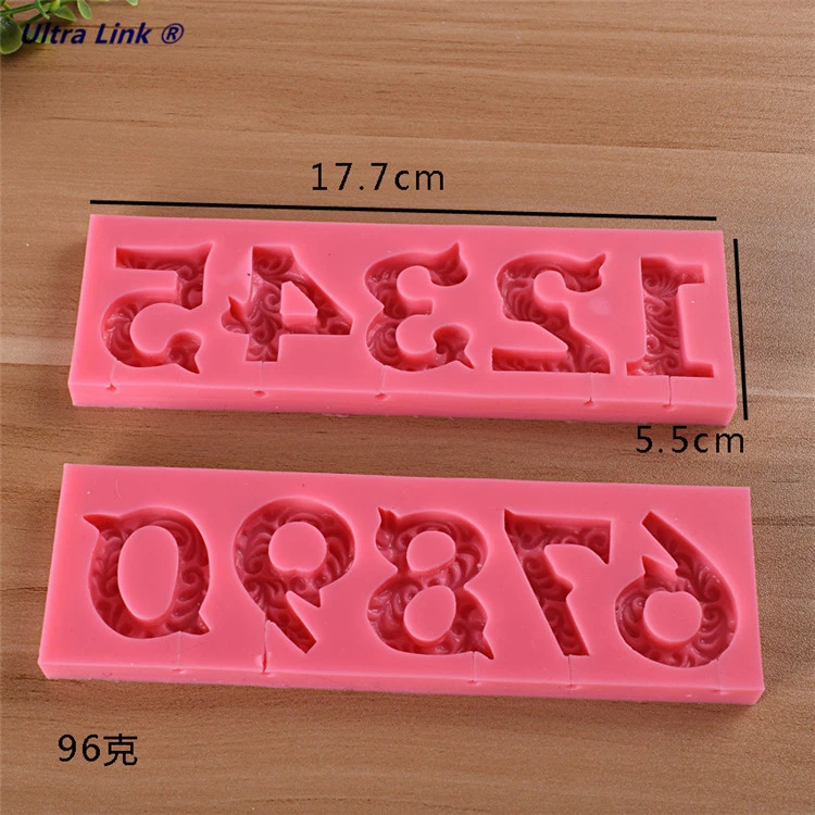 Wholesale 10 Numbers 3D Silicone Candle Mold Birthday Cake Topper Cake Decorating Tool Chocolate Mould