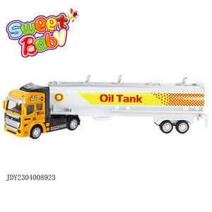 Wholesale alloy toy diecast model car oil tank truck heavy card vehicle toy
