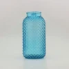 Wholesale Blue Embossed Glass Flower Vase