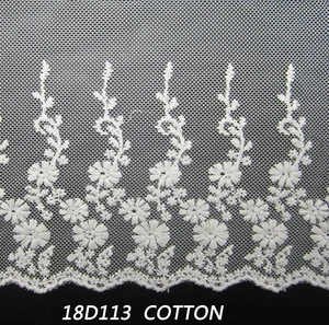 Wholesale Border Lace With Mesh Embroidered Floral Lace Trims for Garment