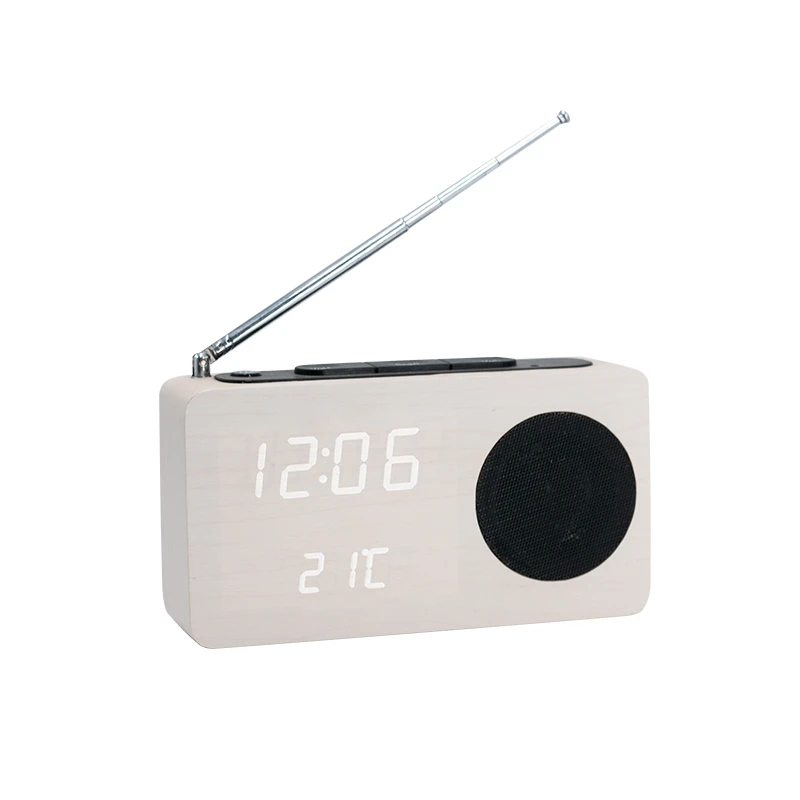 Wholesale Chinese OEM Electronic Rechargeable FM Radio Alarm Clock With Temperature Display
