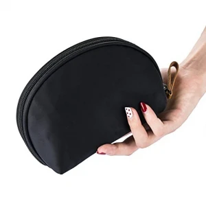 Wholesale Custom LOGO Half Moon Waterproof Nylon small Travel Makeup Cosmetic Pouch bag
