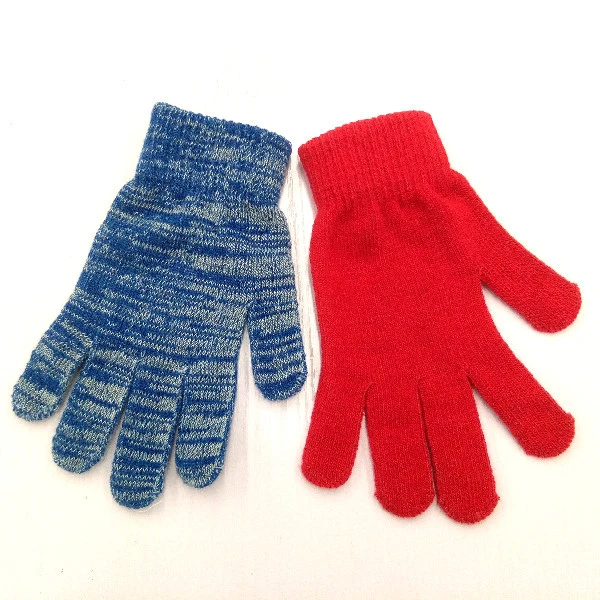Wholesale Custom Logo Mixed Colors Acrylic Winter Knitted Magic Gloves High Quality Smartphone Touch Screen Glove