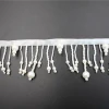 Wholesale different fringe width white pearl beaded fringe for decorative bridal dress