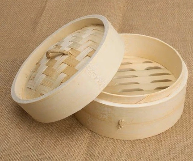 Wholesale  Dim Sum Steamer Set Serving Food Bamboo Steamers with Handled Lid