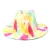 Import wholesale fadora other hats 2021 women wide brim tie dye graffiti and two tone panama felt fedora hats from China