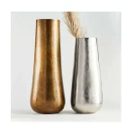 Wholesale Handmade Aluminum Casted Flower Vase Brass Gold COlour Set Of 3 Luxury Design Flower Pot And Planters For Home Decor