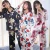Import Wholesale Long Sleeve Printed Floral Fashion  Pajamas silk Lady  satin  pyjamas women sleepwear from China