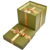 Wholesale luxury set paper large packing cardboard flat box ctlmp stacking cube gift boxes ribbon 2 set CTPGB30009