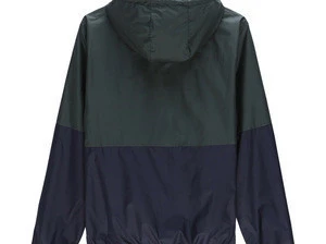 wholesale mens windbreaker color block long sleeve water resistant windbreaker jackets