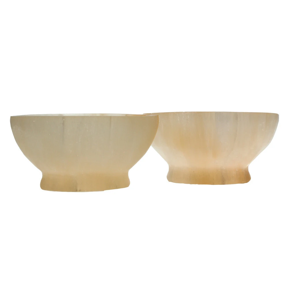 Wholesale natural gemstone folk crafts orange selenite crystal bowls for decoration
