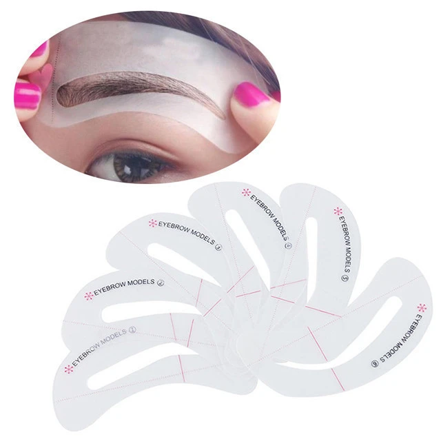 Wholesale Price 6 Different Shape EVA Reusable Eyebrow Drawing Stencil for Makeup Eyebrow Shaping