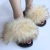 Import wholesale soft fur bathroom slippers for mother daughter matching dress real fox fur raccoon fur slides from China