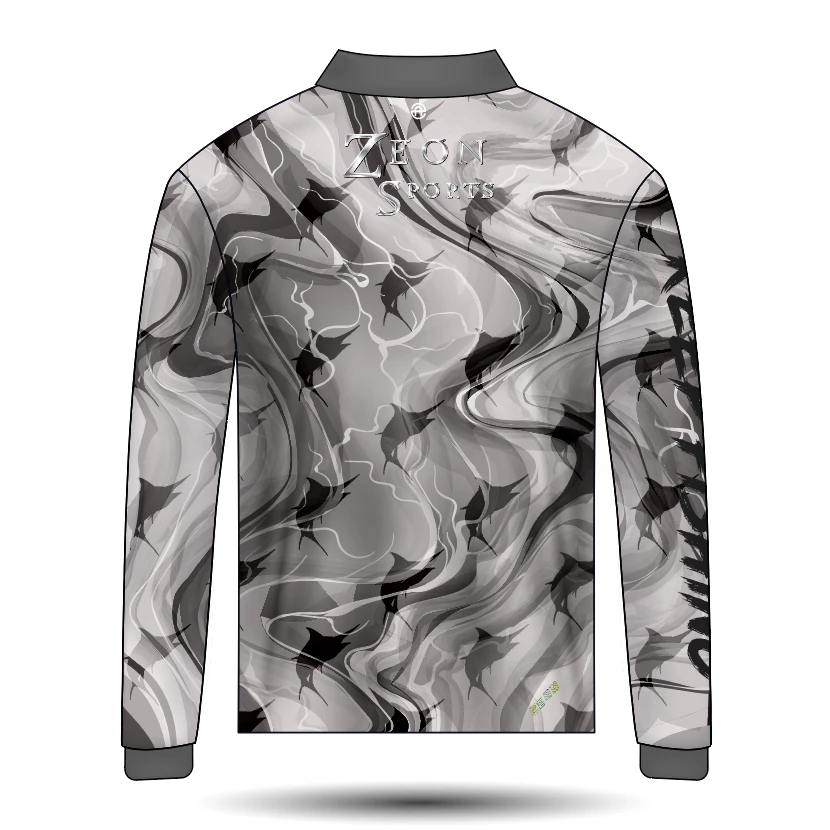 wholesale sublimation custom design 1/4 Zipper collared Polo upf 50+ long sleeve fishing shirts jersey