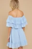 Wholesale Summer Dresses Women Off Shoulder Chiffon Polka Dot Casual Dress