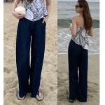 Wholesale Women Fashion High Waist Loose Pants Jeans