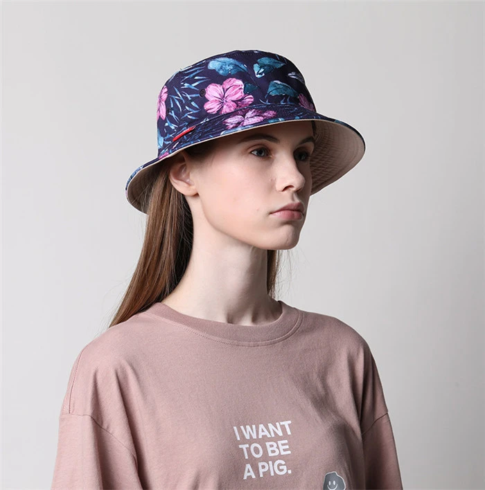 Wholesale Womens Plain Sublimation Printed Bucket Hats With Custom Logo No Brand