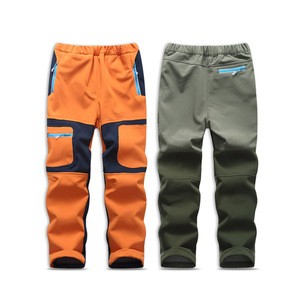 Winter Children Outdoor Softshell Pants Water proof Reflect Camping Hiking trousers