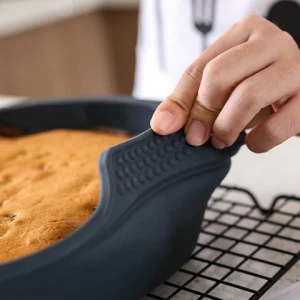 With handles large 9" bakeware reusable nonstick round silicone baking cake pan bread loaf pound cake baking silicone cake molds