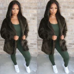 Women Elegant Faux Fur Coat Plush Thick Warm Bear Teddy Jacket Coat Female Casual Outerwear
