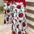 Import Women Ladies Autumn Winter Rose Print Round Collar Long Sleeve Red Dress Long Maxi Dress from China