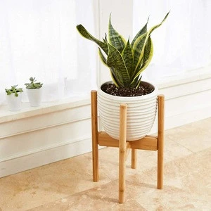 Wood Plant Pot Holder Modern Planter Decor Holders Indoor Bamboo Modern Plant Stand