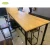 Import Wooden furniture solid wood bar table and chairs / customize long bar table wood with iron legs from China