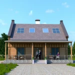 wooden house  prefabric beautiful warm villa 177m2 7.90mx11.20 m 3x4_w