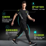 Workout clothes mens three-piece quick-drying T-shirt tights running sports suit basketball training wear gym