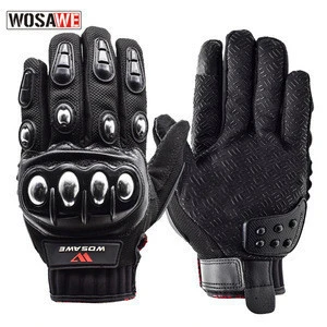 WOSAWE Stainless Steel Cycling Gloves Mittens Touch Screen Motorcycle Racing Luvas Sport Shockproof Mountain Bike Gloves Mittens