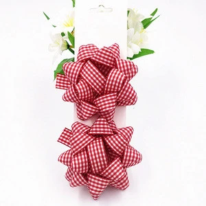 woven fabric ribbon star bow tartan pattern ribbon bows everyday gift wrapping and decoration bows