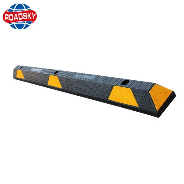 Yellow &amp; Black Safety Reflective Parking Traffic Rubber Curbs