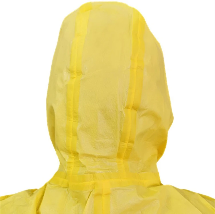 Yellow Type3 Heavy Duty Chemical Resistant Coverall Protective Clothing