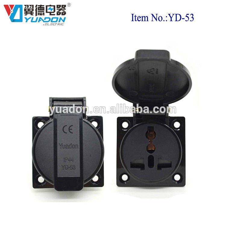 Yuadon industrial waterproof socket IP44 multiple power outlet socket anti-fire standard YD-53