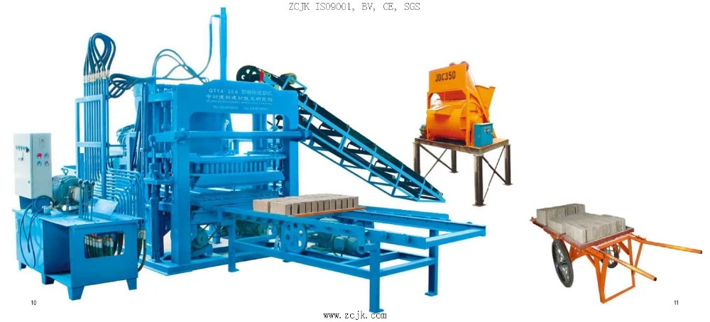 ZCJK factory qt4-20A automatic hydraulic carbro paving brick making machine kenya