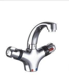 zhejiang faucet factory supplliers dual handle  artistic brass professional thermostat water mixer