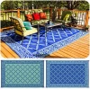 ZNZ Use trade assurance easy to clear carpet runner rugs foldable beach mat straw polypropylene outdoor camping plastic mat