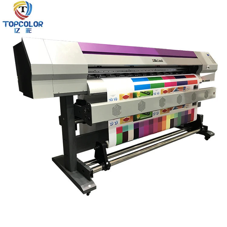 0-2500USD! Topcolor 1680C 1.6m 1.8m dx5 dx7 xp600 head eco solvent roll vinyl stickers printing machines for pvc printer machine