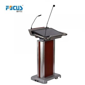 Aluminum Digital Pulpit for Conference Room and Church; Smart Podium with 23.6" AIO Computer;Steel E-podium