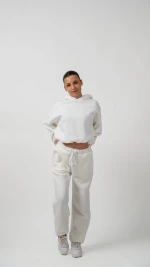 Women's Relaxed Fit Fleece-Lined Sweatpants with Elastic Waist & Cuffs