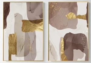 gold foil abstract paintings on canvas