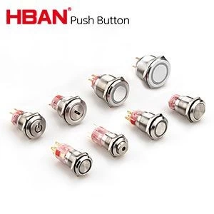 19MM metal start stop momentary ip67 push button electric switch
