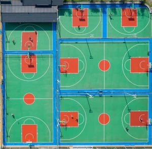 ISO9001 3mm Acrylic Acid Outdoor Basketball Court Flooring Durable