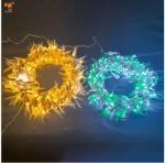 3D Willow Leaf Wreath Motif Lights for Outdoor Christmas Halloween Holiday & Wedding Decorations