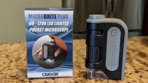 Carson MicroBrite Plus 60x-120x Power LED Lighted Pocket Microscope