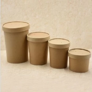 Kraft Soup paper cup with lid