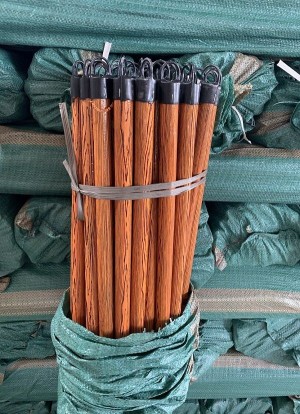 Wooden broom stick grain pvc coated
