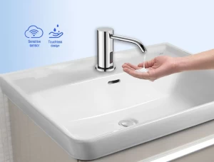 Touch free automatic foaming soap dispenser faucet shape foam sanitizer dispenser